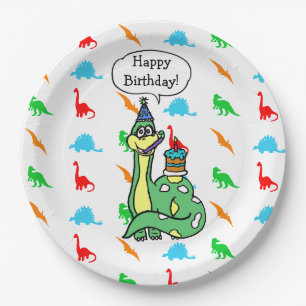En Carton Assiettes Anniversaire Thème Dinosaure