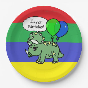 En Carton Assiettes Anniversaire Thème Dinosaure T-Rex