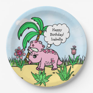 En Carton Assiettes Anniversaire Thème Dinosaure T-Rex