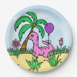 En Carton Assiettes Anniversaire Thème Dinosaure T-Rex