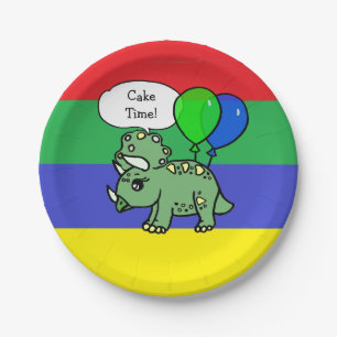 En Carton Assiettes Anniversaire Thème Dinosaure T-Rex