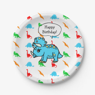 En Carton Assiettes Anniversaire Thème Dinosaures