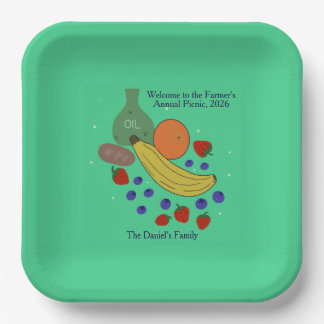 En Carton Assiettes carrées de 9 pouces pour fruits et huile