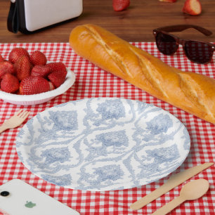 En Carton Assiettes Classiques Bleu Royal