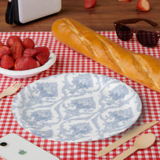 En Carton Assiettes Classiques Bleu Royal 