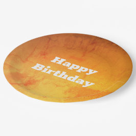En Carton Assiettes d'anniversaire à effet marbre doré
