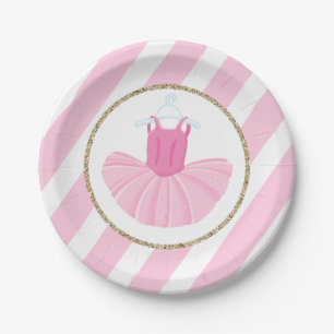 En Carton Assiettes d'anniversaire de ballerine avec des ray