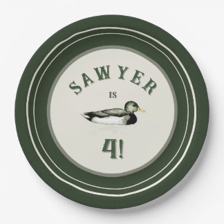 En Carton Assiettes d'anniversaire personnalisées Canard Ver