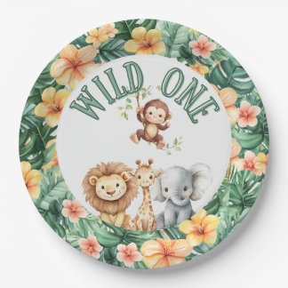 En Carton Assiettes d'anniversaire Wild One Safari