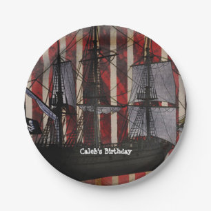 En Carton Assiettes de fête d'anniversaire Grunge Bateau Pir