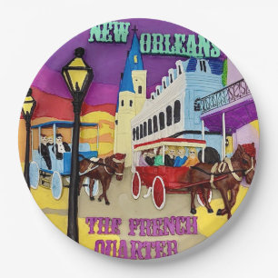 En Carton Assiettes de fête de la Nouvelle-Orléans