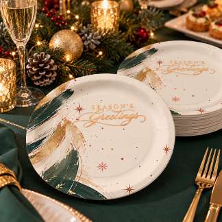 En Carton Assiettes de fête de Noël d'entreprise Abstraites