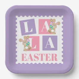 En Carton Assiettes de fête de Pâques La La Bunny