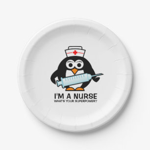 En Carton Assiettes de fête drôles pour infirmières avec une