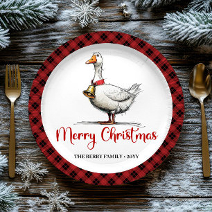 En Carton Assiettes de fête humoristiques Joyeux Noël Oie Ri