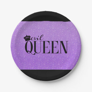 En Carton Assiettes de fête pailletées violettes REINE MAUVA