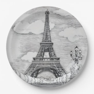 En Carton Assiettes de fête splendides de la Tour Eiffel