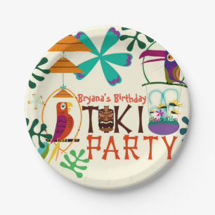 En Carton Assiettes de fête vintage luau pour l'anniversaire