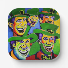 Assiettes de la Saint-Patrick avec des Leprechauns