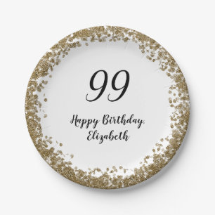En Carton Assiettes élégantes pour 99e anniversaire avec pai