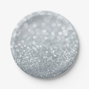 En Carton Assiettes Fête Douze Ans Sucre Paillettes Blanches