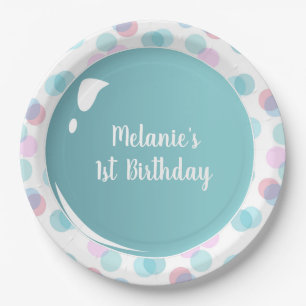 En Carton Assiettes Fun Pop Anniversaire Bulles