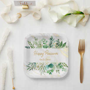 En Carton assiettes personnalisées passover heureux