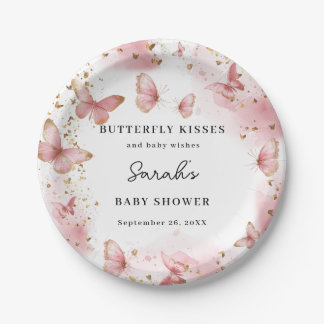En Carton Assiettes personnalisées pour Baby Shower Papillon
