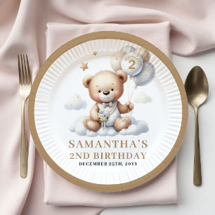 En Carton Assiettes pour 2ème Anniversaire Thème de Fête Our
