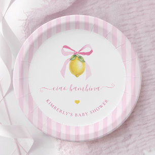 En Carton Assiettes pour Baby Shower Ciao Bambina Citron Ita