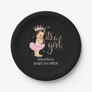 En Carton Assiettes pour Baby Shower fille princesse