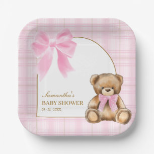 En Carton Assiettes pour Baby Shower Ourson Élégant à Carrea
