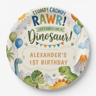 En Carton Assiettes pour fête d'anniversaire de dinosaures p