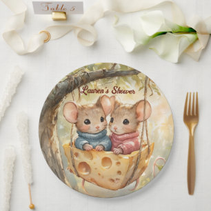 En Carton Assiettes pour la fête prénatale de jumeaux d'auto