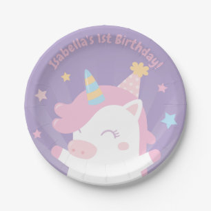 En Carton Assiettes pour la première fête d'anniversaire de