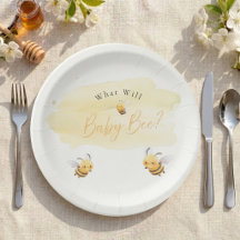 Assiettes pour la Révélation du Sexe de Bébé Abeil