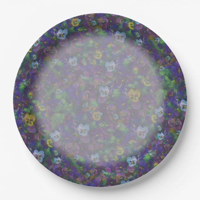 En Carton Pensées Assiettes [violet] (Devant)
