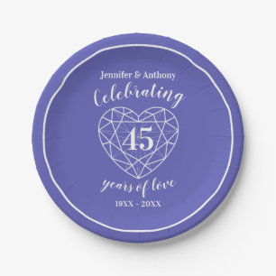 En Carton Sapphire anniversaire 45 ans assiettes de fête