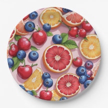 Thème de fruits mignons assiettes fruitées