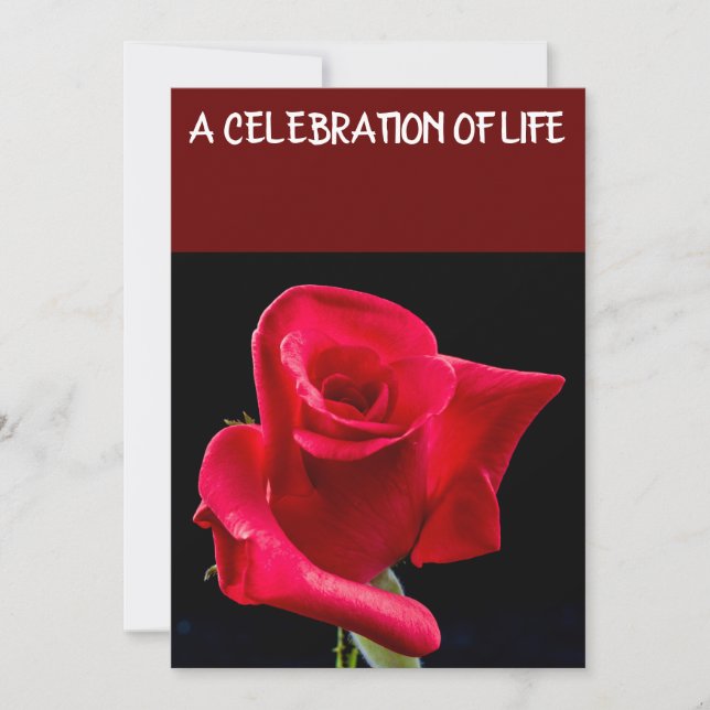 EN CÉLÉBRATION DES CARTES FUNÉRALES DE VIE, ROSE R (Devant)