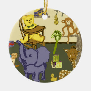 En Céramique art à thème pour bébé garçon sur ornement rond