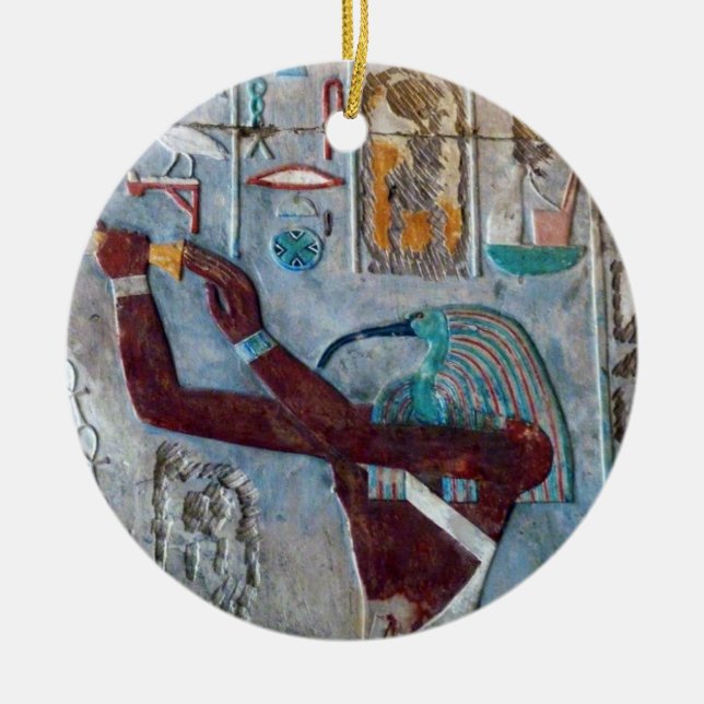 En Céramique Art d'Egypte ancienne : Ornement Ibis Hiéroglyphes (Devant)