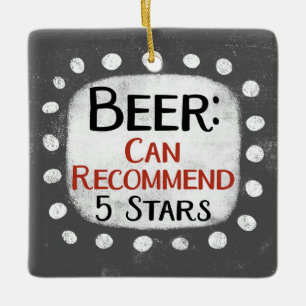 En Céramique Avis de bière 5 étoiles Ornement