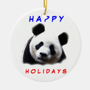 En Céramique Beau Panda Arbre de Noël Ornement