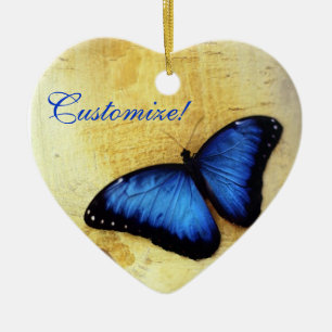 En Céramique Bel ornement bleu de papillon de Morpho