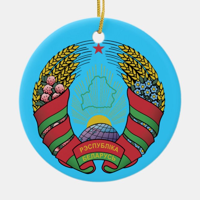 En Céramique BELARUS*- ornement fait sur commande de Noël (Devant)