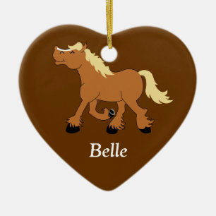 En Céramique BELGE Cheval BELGE Ornement personnalisé
