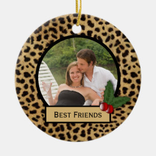 En Céramique Best Friends Empreinte de léopard Noël Ornement