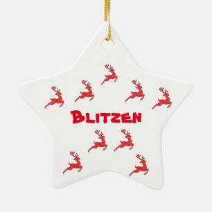 En Céramique Blitzen - Ornement (Les Rennes)
