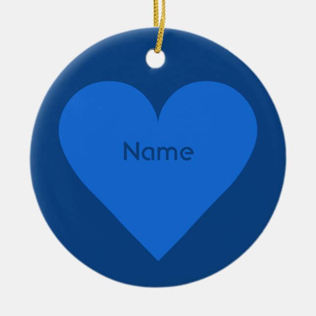 En Céramique Blue Heart Valentine ornement personnalisé (Devant)